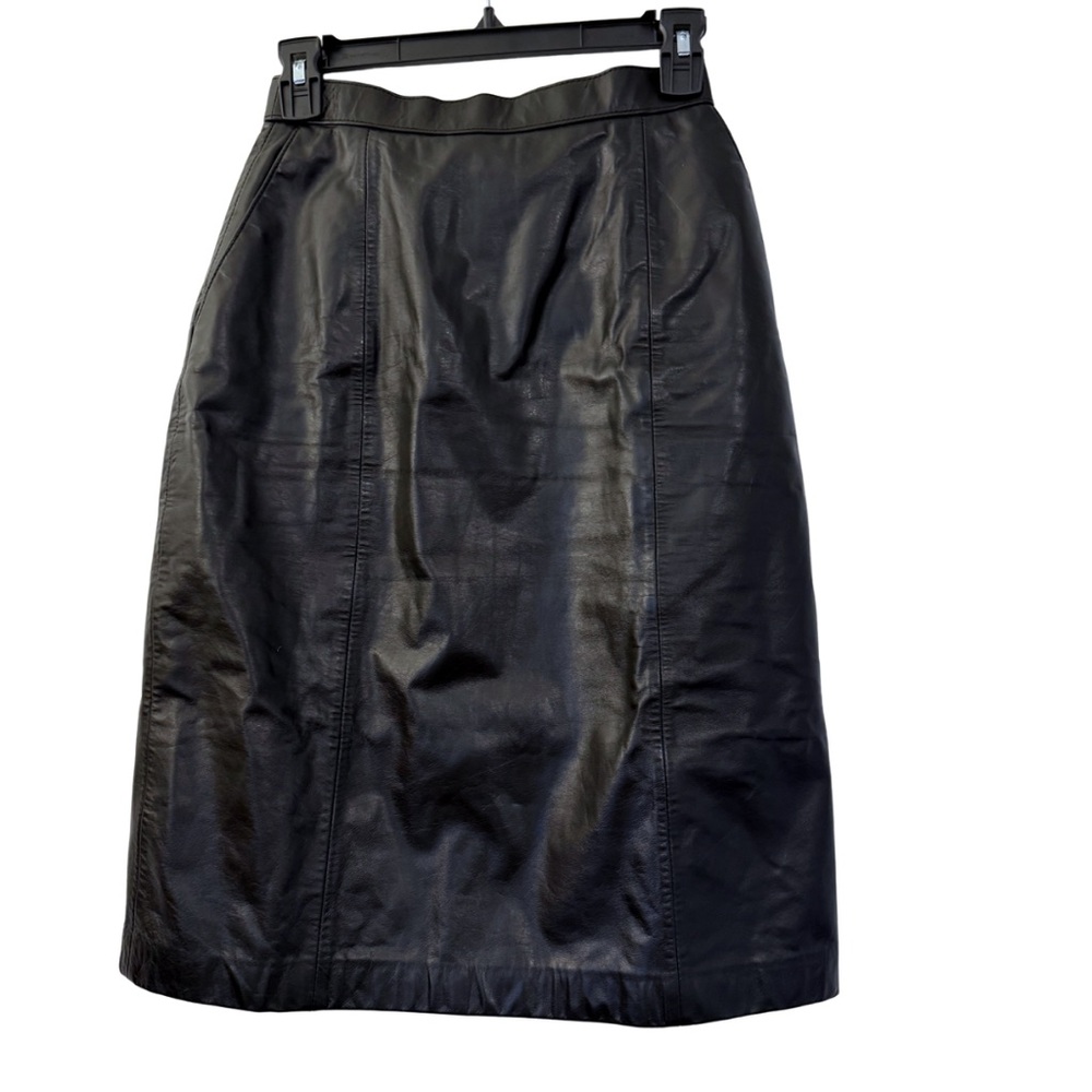 Vintage Wilson Leather Black Pencil Skirt, Womens Size 8, Lined Skirt 90s style